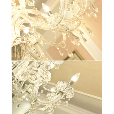 Maxax 12-Lights Candle Style Crystal Chandelier #MX17020-12-P