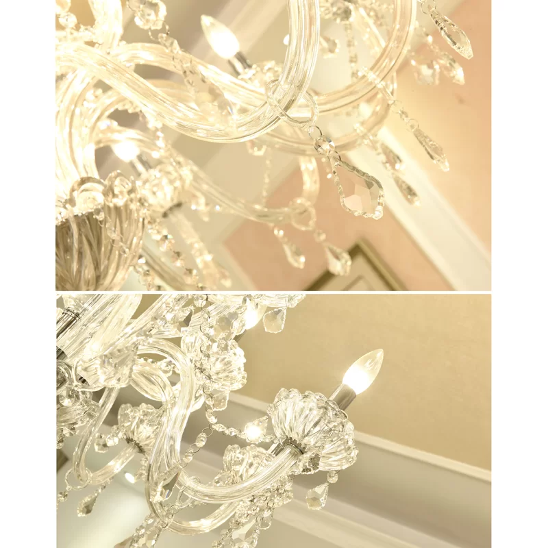 Maxax 12-Lights Candle Style Crystal Chandelier 