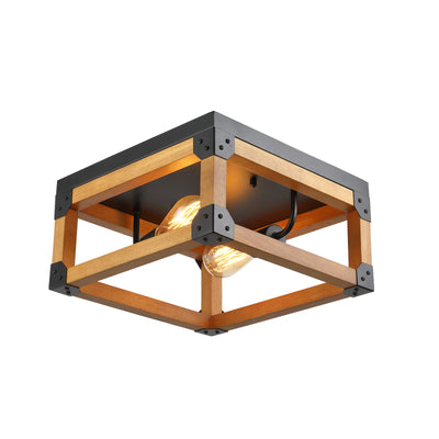 Maxax 2-Light Wood Ceiling Lamp #MX19044-2-C