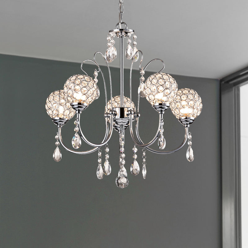 Maxax 5 - Light Candle Style Classic / Traditional Chandelier with Crystal Accents 
