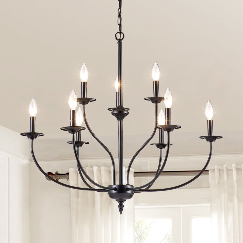 Maxax 9 - Light Candle Style Classic / Traditional Chandelier 