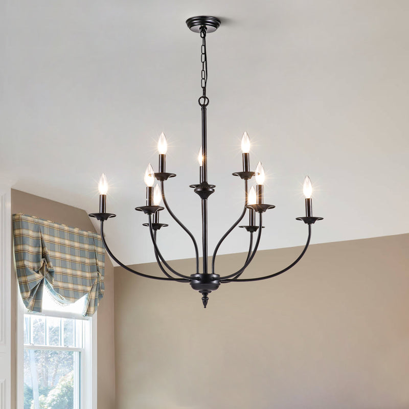 Maxax 9 - Light Candle Style Classic / Traditional Chandelier 