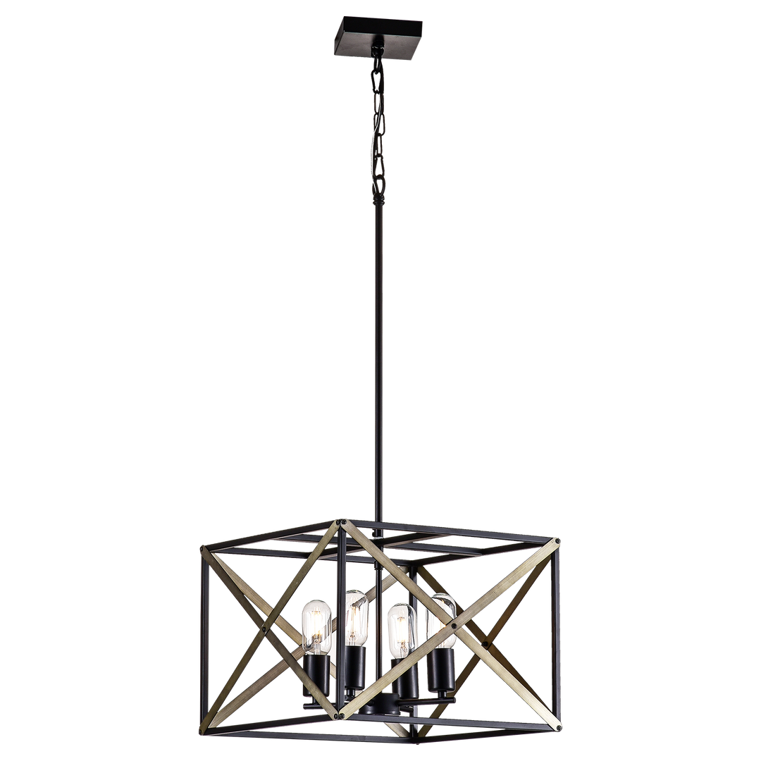 Maxax 4-Light Industrial Lantern Pendant Light #MX19091-4BG-P