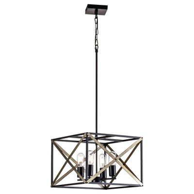 Maxax 4-Light Industrial Lantern Pendant Light #MX19091-4BG-P