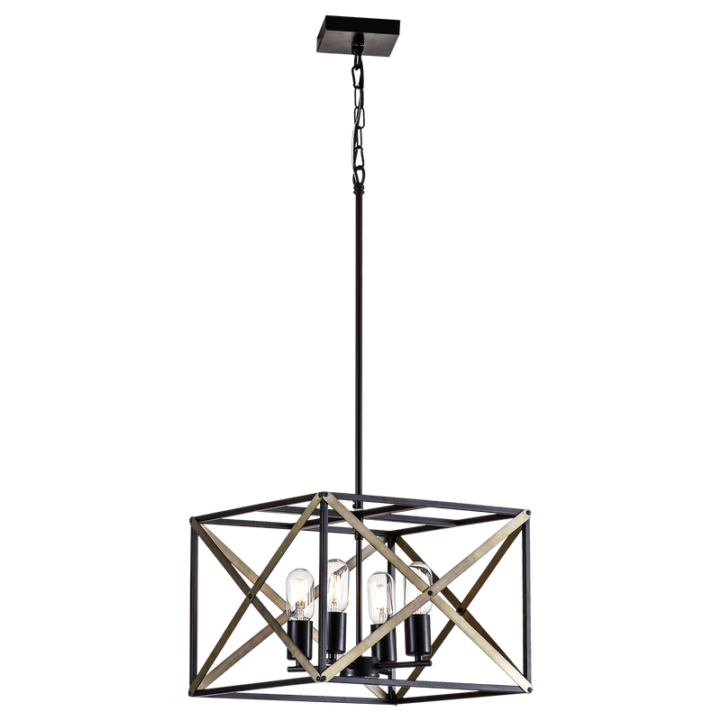 Maxax 4-Light Industrial Lantern Pendant Light 