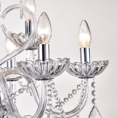 Maxax 9 - Light Candle Style Traditional Chandelier with Crystal Accents #MX19094-9CH-P