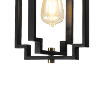Maxax 1 - Light Lantern Square/Rectangle Pendant With Wrought Iron Accents #MX1920-P1