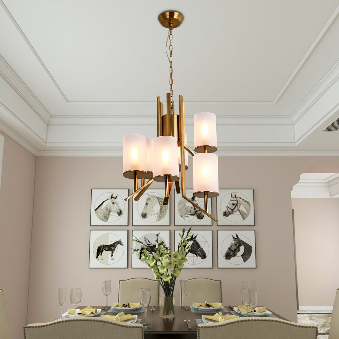 Zaza Designs 6 - Light Candle Style Classic / Traditional Chandelier With Wrought Iron Accents #MX19129