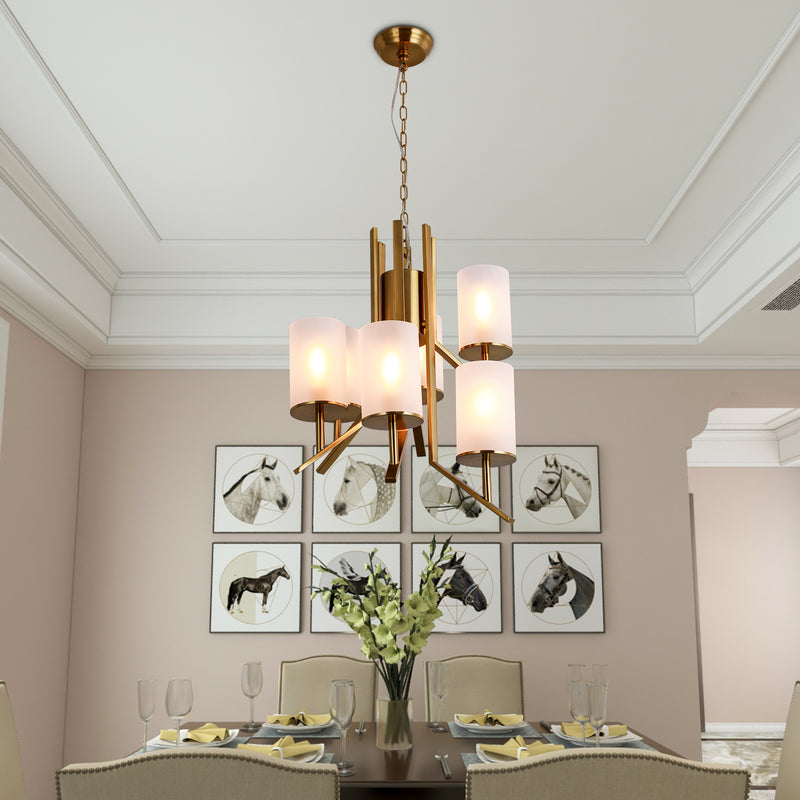 Zaza Designs 6 - Light Candle Style Classic / Traditional Chandelier With Wrought Iron Accents 