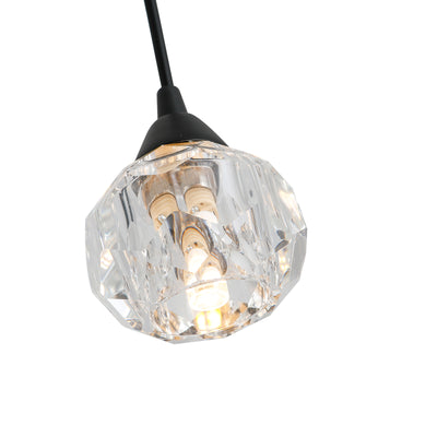 Maxax 3 - Light Kitchen Island Globe Pendant With Crystal Accents #MX19053-3BK-P
