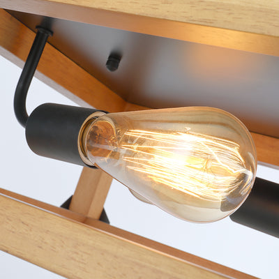 Maxax 2-Light Wood Ceiling Lamp #MX19044-2-C