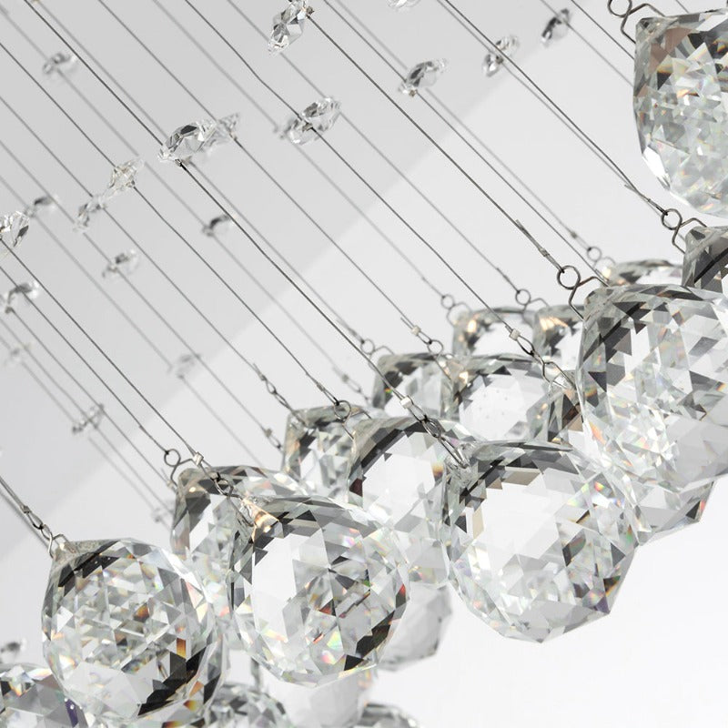 Maxax 8-Light Rectangle Rain drop Wave Crystal Chandelier #MX19007-8-C