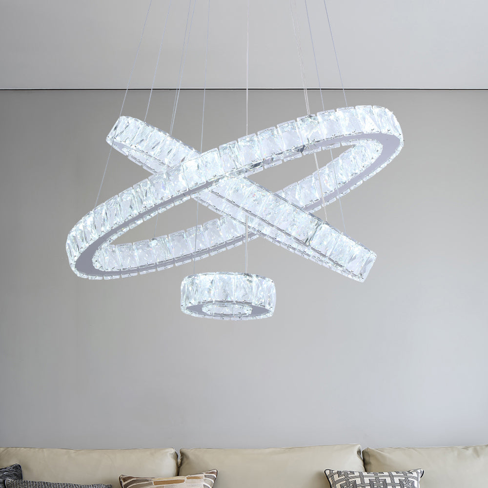 Maxax 3 - Light Ring layered LED Crystal Chandelier #YX-02
