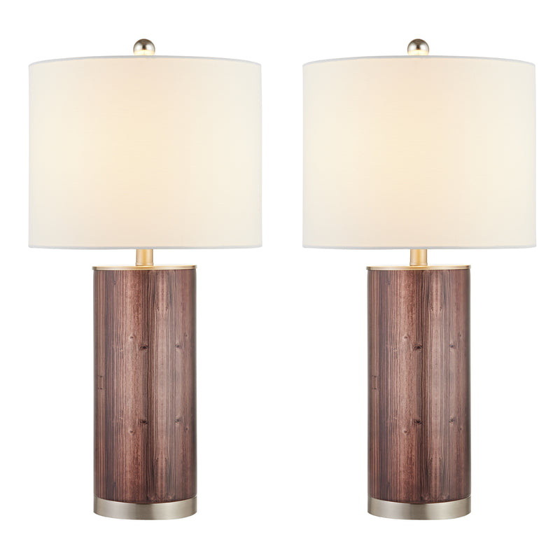 Maxax 25.5in Brown Table Lamp Set (Set of 2) 