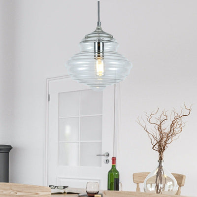 Maxax 1 - Light Single Schoolhouse Pendant with Wrought Iron Accents #MX5007-P1CL