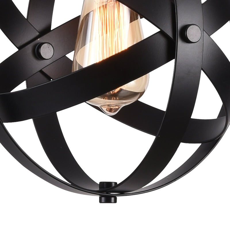 Maxax 1 - Light Single Black Globe Pendant 