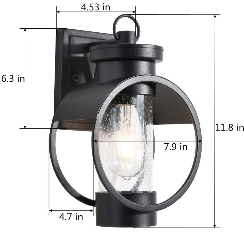 Maxax 1-Bulb 11.8in Outdoor Wall Lantern Dust to Dawn (Set of 2)  