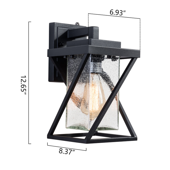 Maxax Black 12.2in H Outdoor Wall Lantern with Dusk to Dawn (Set of 2) #2423/1W-2PK