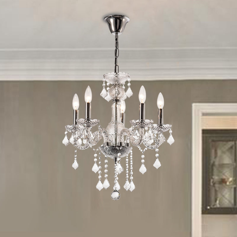 Maxax 5 - Light Candle Style Classic Crystal Chandelier 