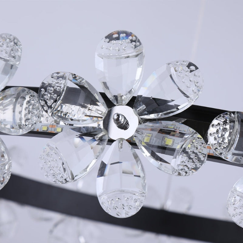 Maxax 1 - Light Ring LED Flower Shape Crystal Chandelier 
