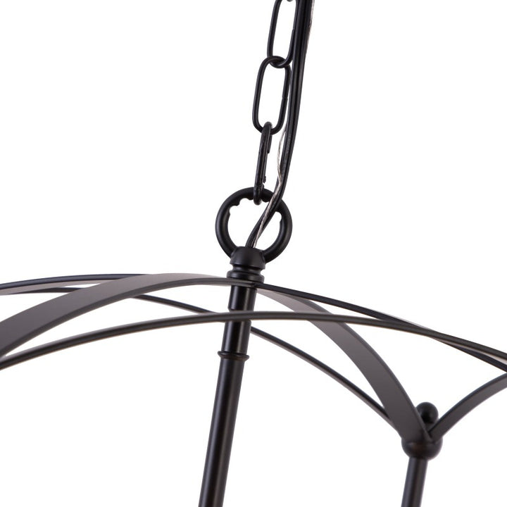 Maxax 4 - Light Lantern Square / Rectangle Pendant With Wrought Iron Accents#19197-4