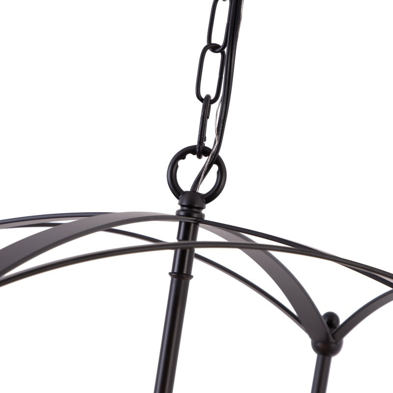 Maxax 4 - Light Lantern Square / Rectangle Pendant With Wrought Iron Accents