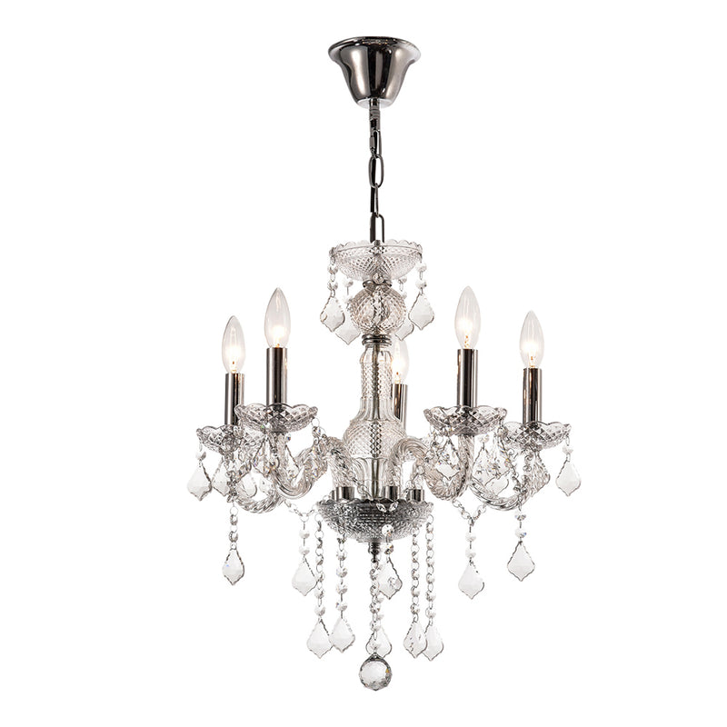 Maxax 5 - Light Candle Style Classic Crystal Chandelier 
