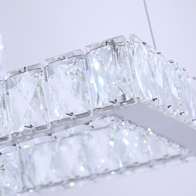 Maxax 3 - Light Unique / Statement Crystal Rectangle LED Chandelier #YX-04