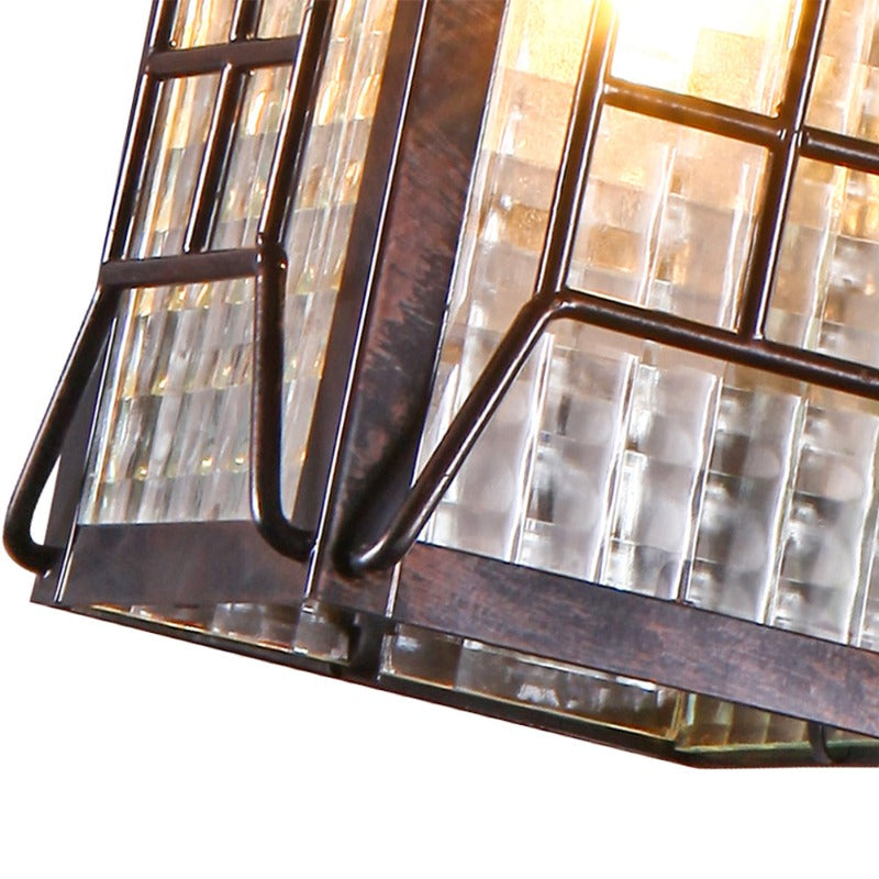Maxax 1-Light Outdoor Pendant Light with Clear Glass, Bronze 
