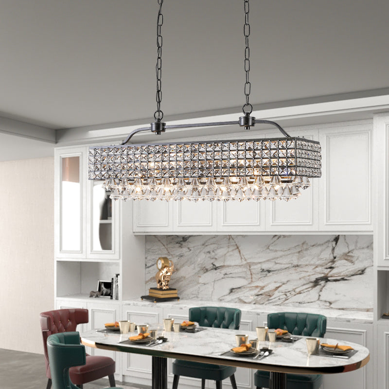 Maxax 5 - Light Kitchen Island Square Chandelier With Crystal 