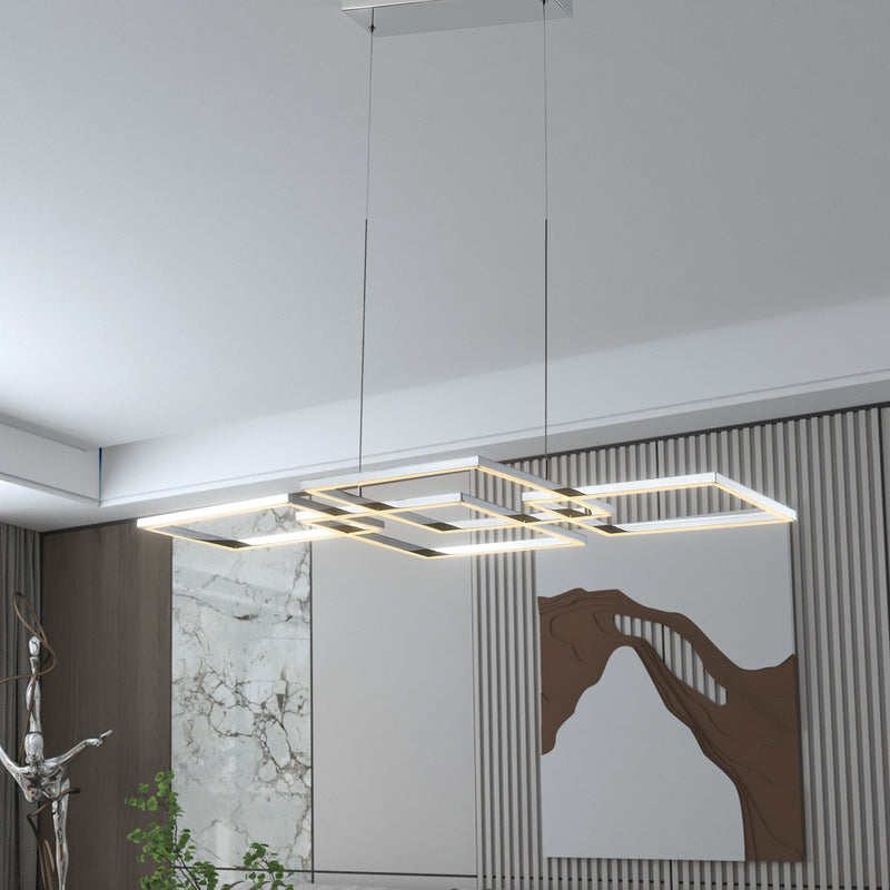 Zaza Designs 4- Light Kitchen Island modern linear  led chandelier 