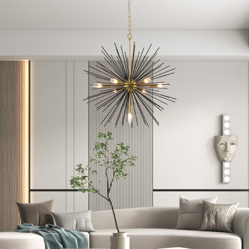 Maxax 7 - Light Sputnik Chandelier with Wrought Iron Accents 