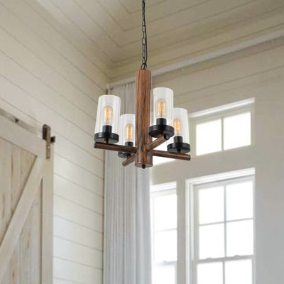 Maxax 4-Light Candle Style&Shaded Classic / Traditional Farmhouse&Country Style Chandeliers #19162-4WG