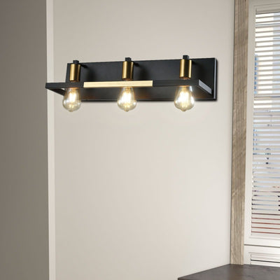 Maxax 3 - Dimmable Black Gold Interior Bathroom Wall Light #D154-3C6