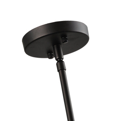Maxax 1 - Light Lantern Drum Pendant With Wrought Iron Accents #MX21024-1BK
