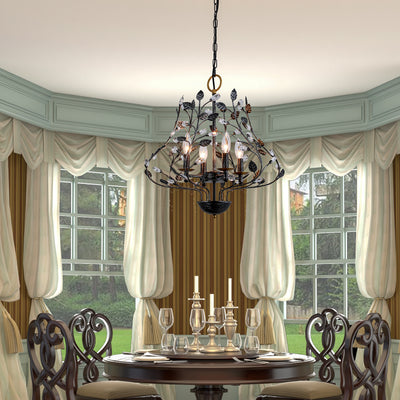 Zaza Designs  4 - Light Unique Classic / Traditional & Empire Chandelier With Crystal Accents #MX19130-4BK-P