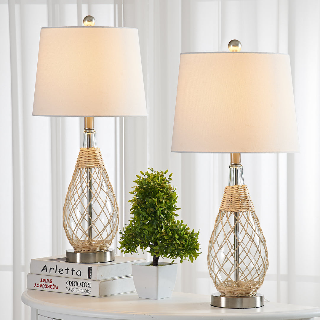 Maxax Clear Bedside Table Lamp Set (Set of 2) #T96-CL