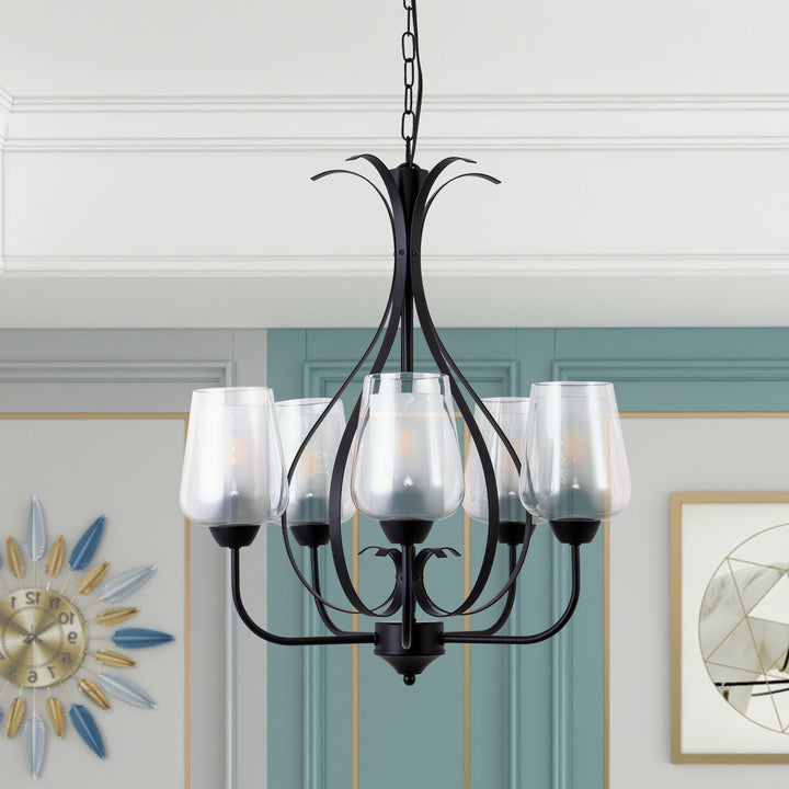 Maxax 5 - Light Dimmable Classic / Traditional Chandelier #19160-5BK