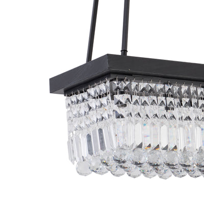 Maxax 5 - Light Kitchen Island Tiered Pendant With Crystal Accents #19189-5BK
