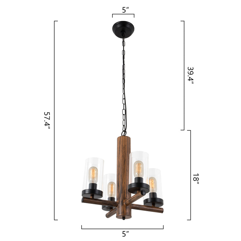 Maxax 4-Light Candle Style&Shaded Classic / Traditional Farmhouse&Country Style Chandeliers 