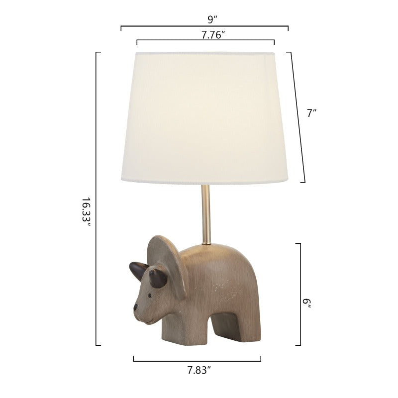 Maxax 16 Inch Bedside Grey Child/Kids Table Lamp 