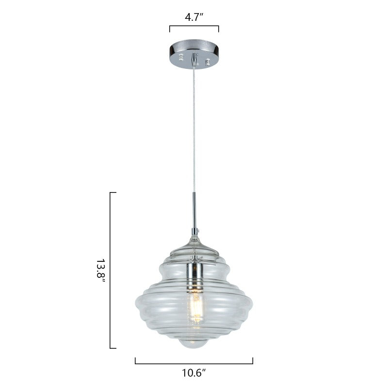 Maxax 1 - Light Single Schoolhouse Pendant with Wrought Iron Accents 