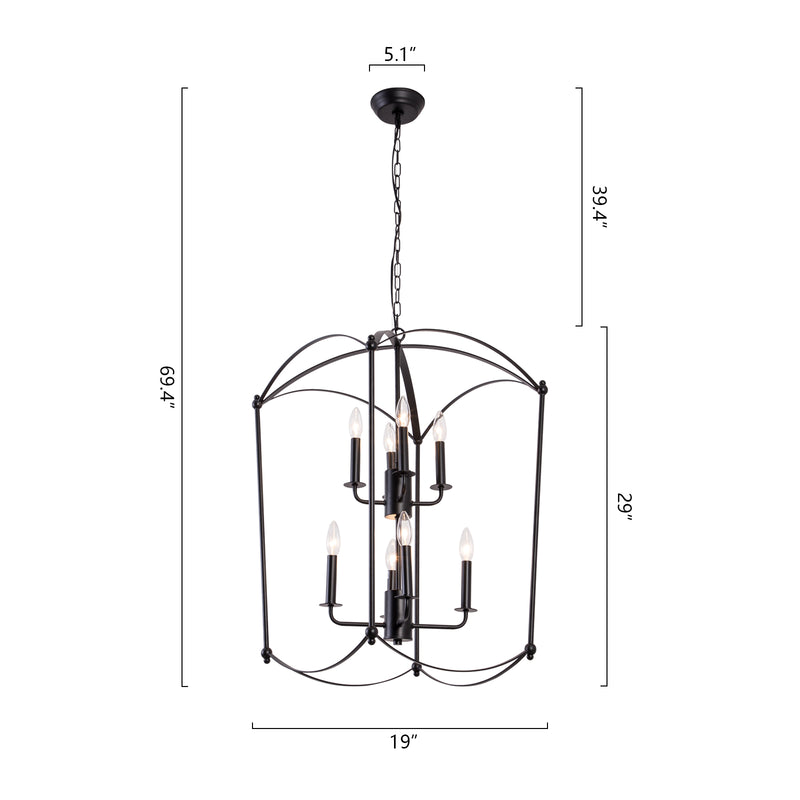 Maxax 8 - Light Dimmable Lantern Geometric Chandelier 