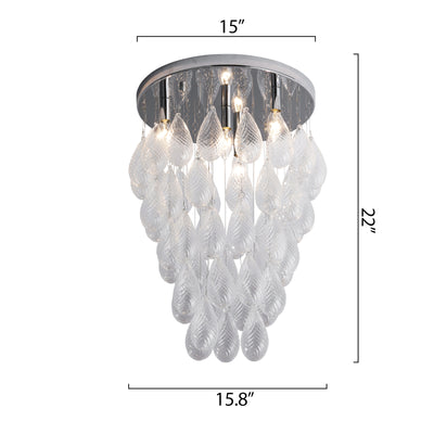 Maxax 4 - Light Unique / Statement Tiered Glass Traditional Chandelier #19154-4CH
