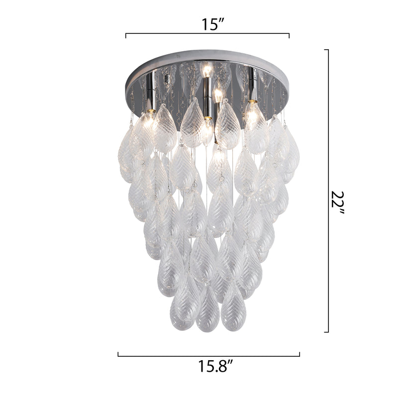 Maxax 4 - Light Unique / Statement Tiered Glass Traditional Chandelier 