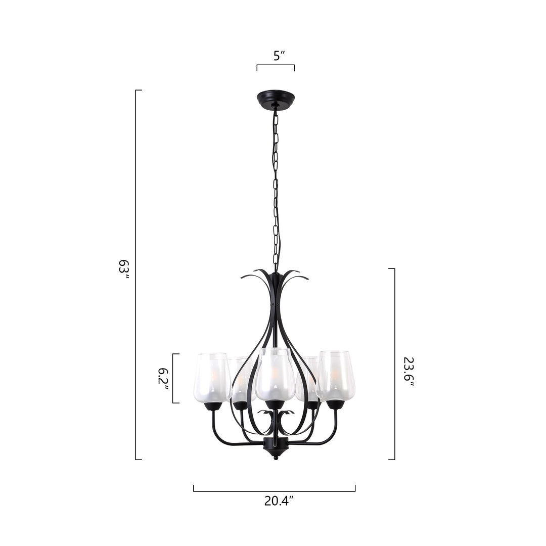 Maxax 5 - Light Dimmable Classic / Traditional Chandelier #19160-5BK