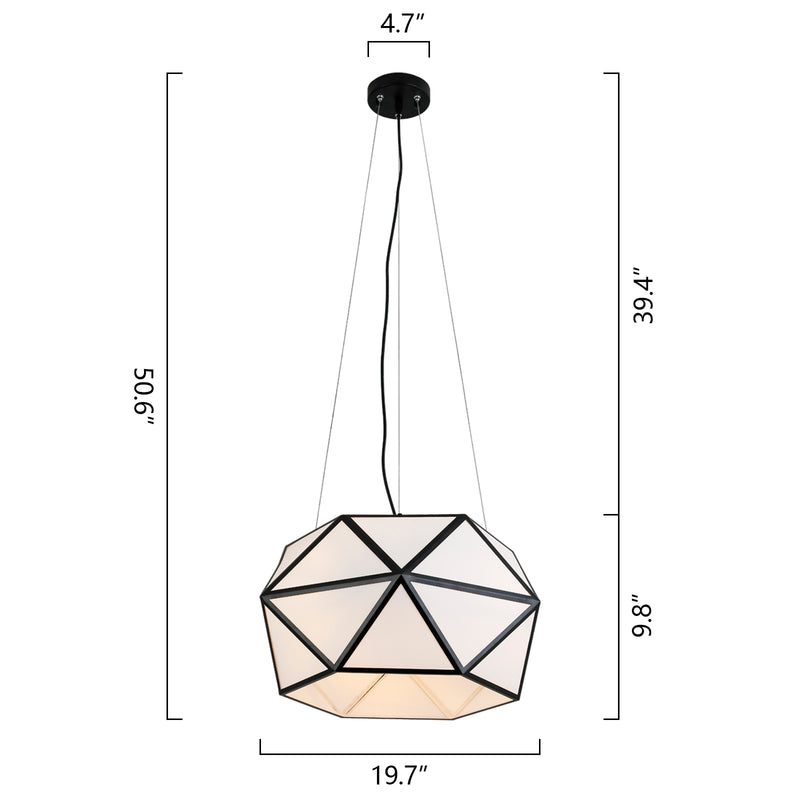 Maxax 3 - Light Shaded Drum/Geometric Modern Farmhouse Chandelier 