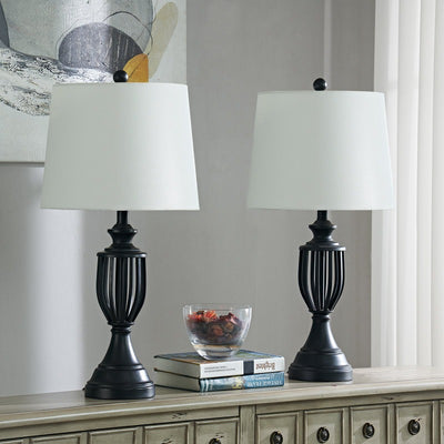 26.5in country table lamp set