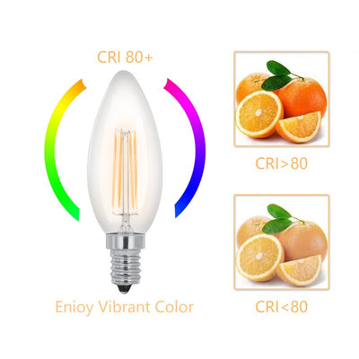 MXC35/B10-427-6PK 4 Watt (40 Watt Equivalent), B10 LED, Dimmable Light Bulb, Warm White Base E12/Candelabra Base (Set of 6)