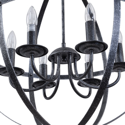 Maxax 6 - Light Statement Globe Chandelier With Wrought Iron Accent #MX18169-6P